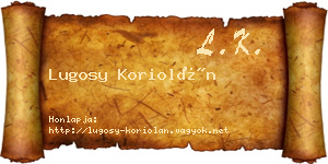 Lugosy Koriolán névjegykártya